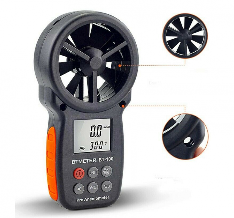 Digital LCD Handheld Anemometer Air Flow Meter Wind Volume Wind Speed Instrument