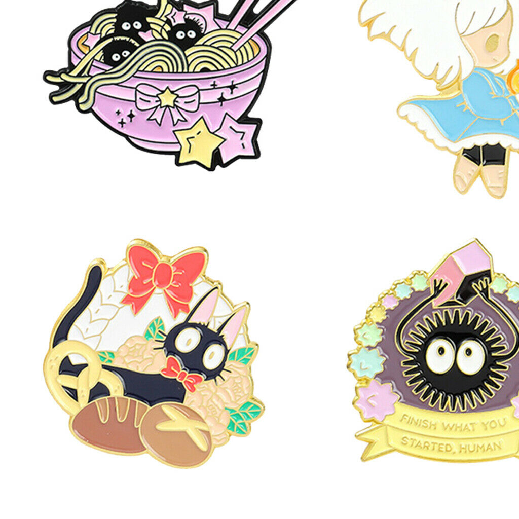 4Pcs Mini Anime Brooch Pins Set Lapel Pins for Women Men Bags Decor Prom