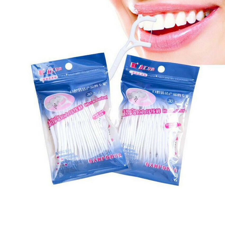 60 Pack Dental Floss Picks - teeth clean Care - Disposable Picks - Dental Care
