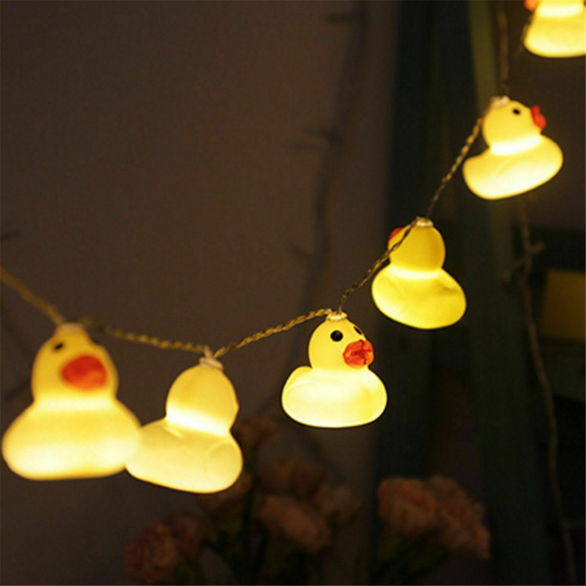 Cute Little Yellow Duck LED String Light Xmas Garden Patio Tree Kids Room Decor