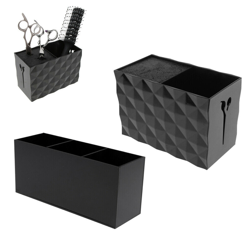 2x Salon Scissors Holder Shears Comb Clips Organizer Acrylic Holder Box Case