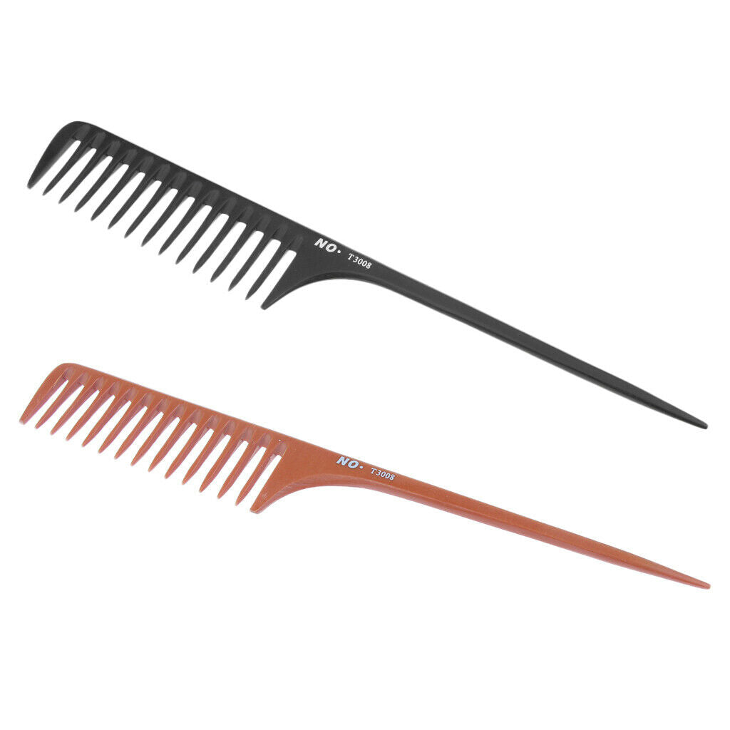 2Pcs Wide Tooth Anti-static Hairdressing Styling Hair Cutting Detangling Large