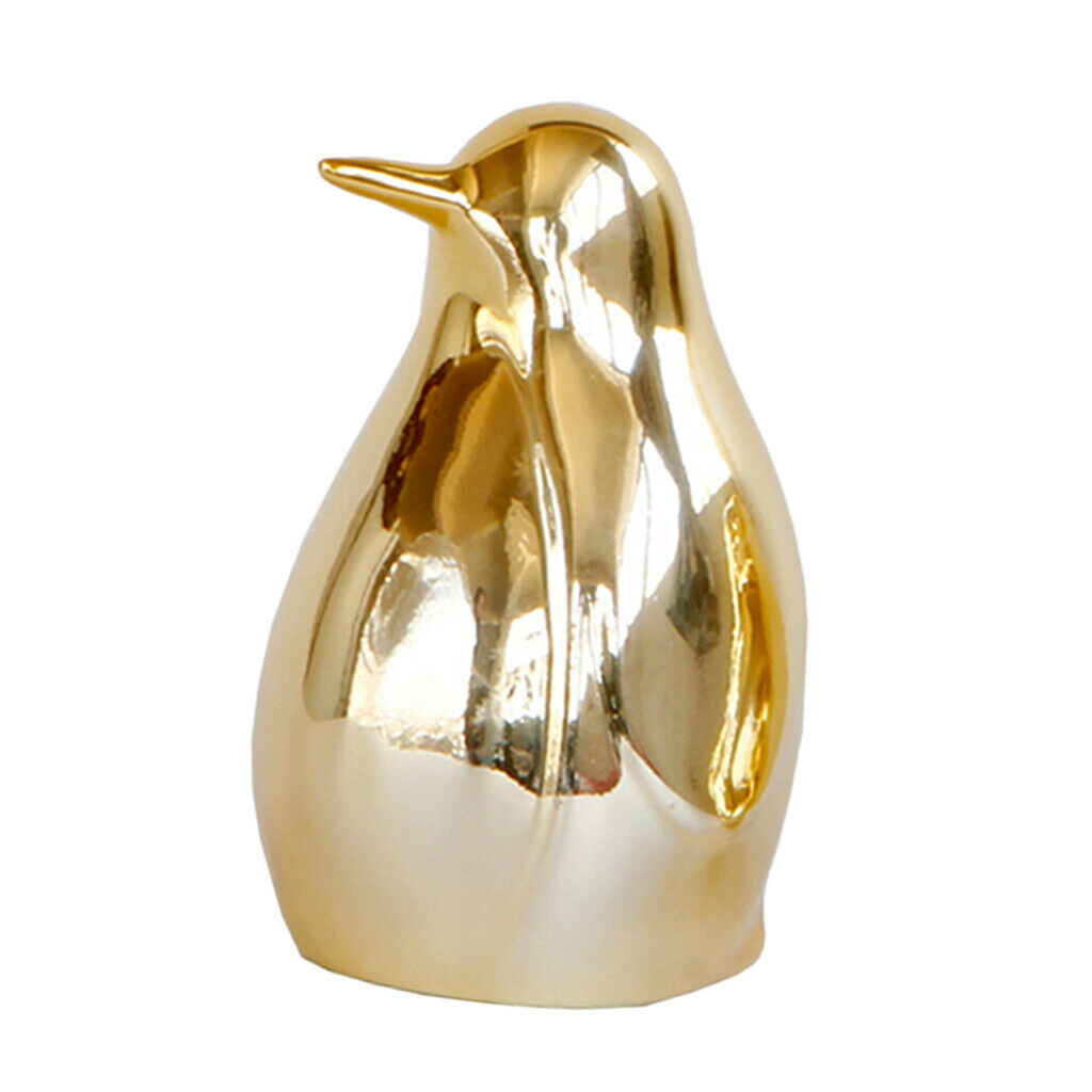 2x Golden Bird Statue Desktop Display Bedroom Home Decor Ornament Gift S+L