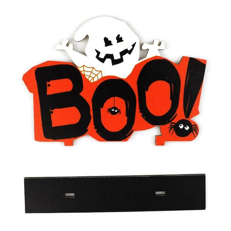 Halloween BOO Ghost Wooden Desktop Ornaments Creative Decor for Home Indoor