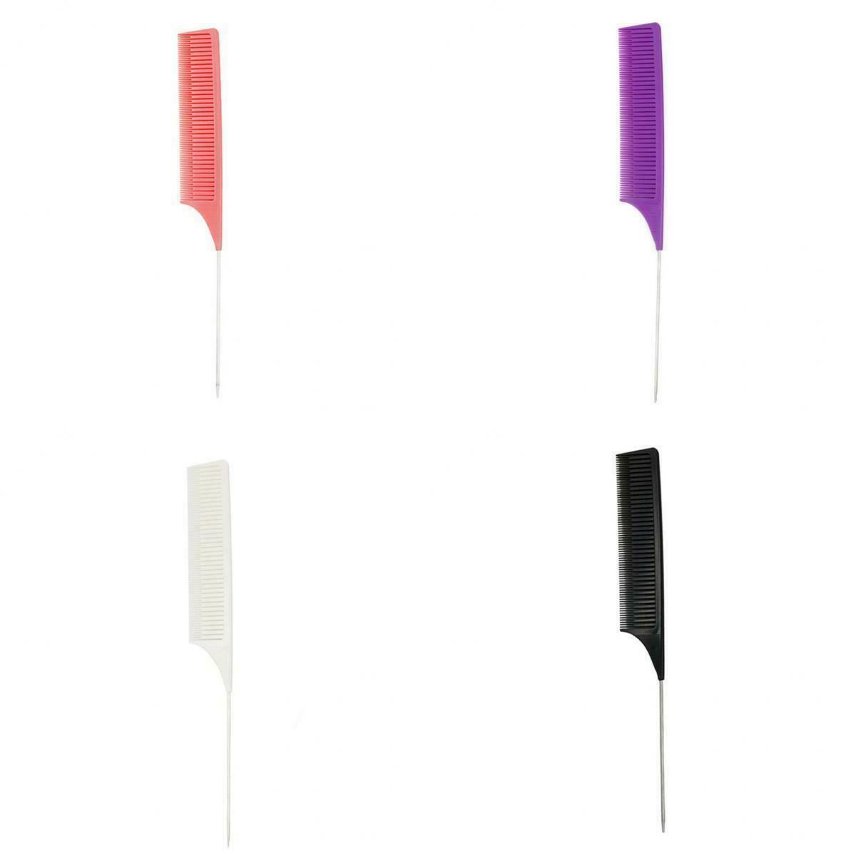4 Pieces Metal One-way Weave Pintail Teasing Highlighting Foiling Hair Comb