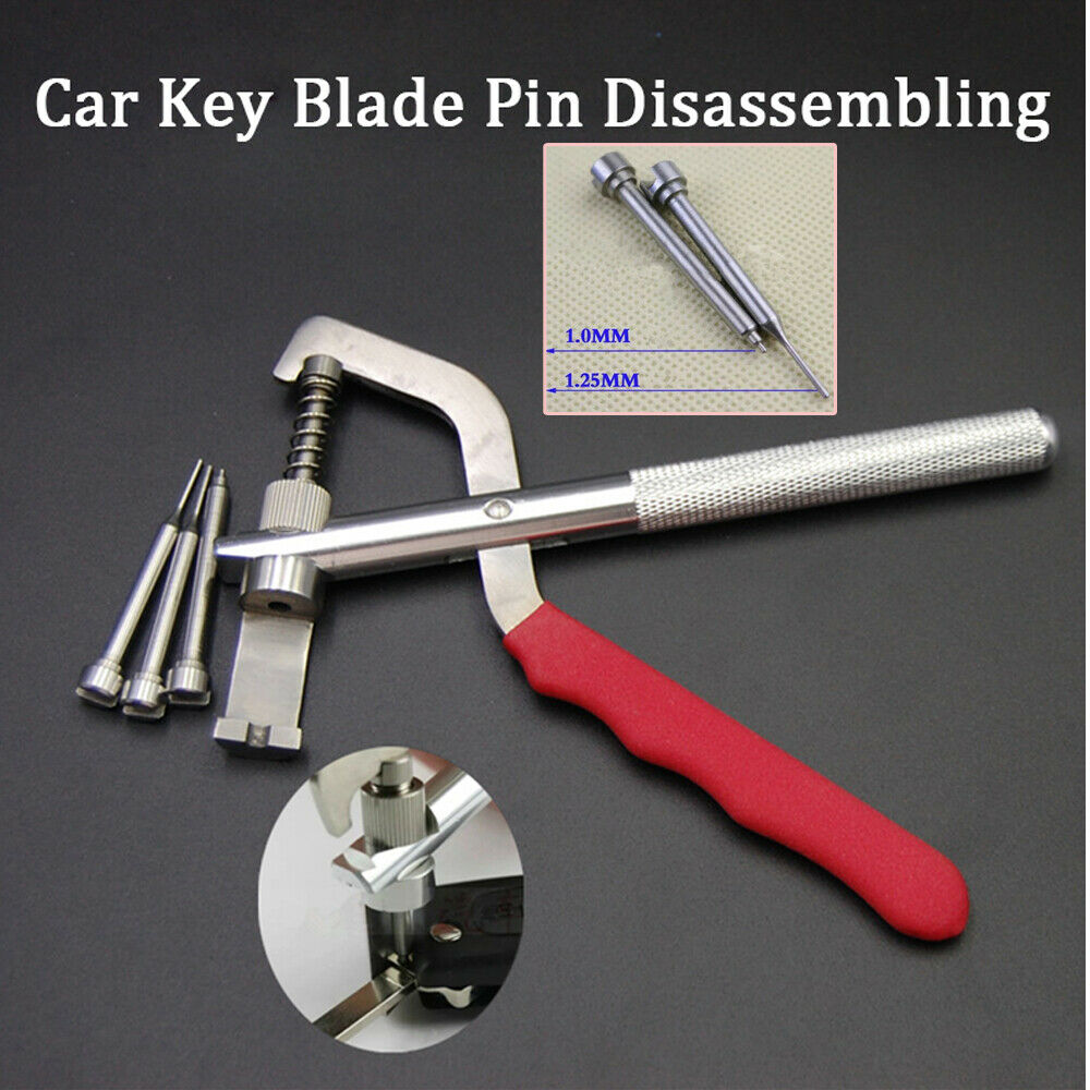 Professional Car Key Blade Pin Disassembling Clamp Lock Tool Plier +3Pcs Pins