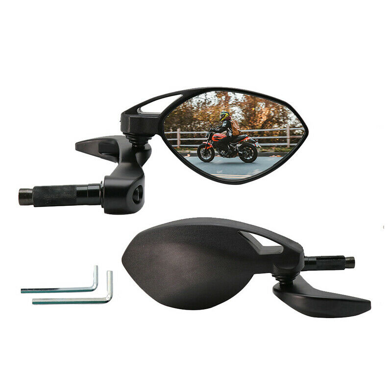 18MM Screw Motorcycle Handle Bar End Rearview Mirrors Scooter Booster Hand Guard