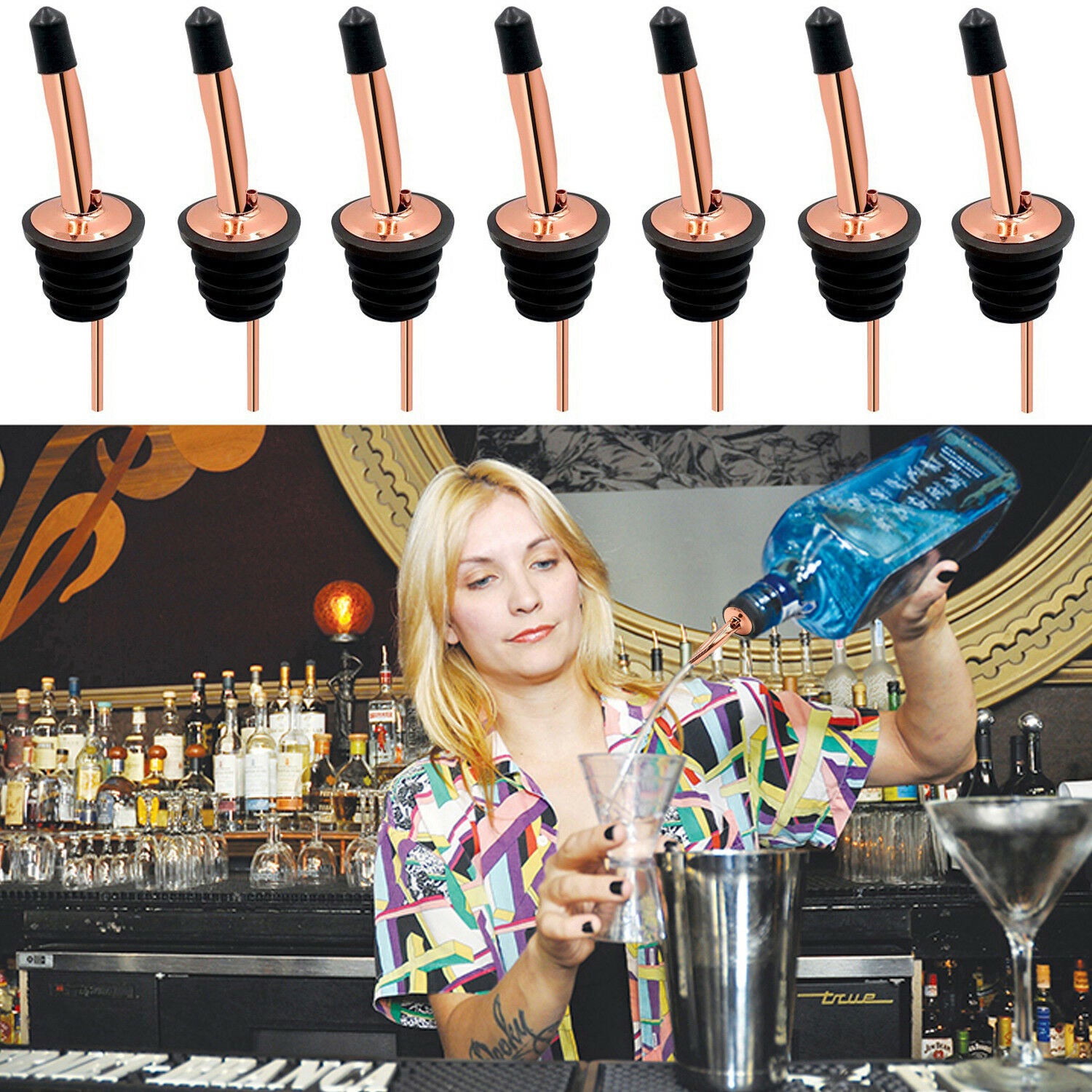 10x Liquor Spirit Oil Pourer Bottle Dispenser Drizzle Vinegar Wine Spout Stopper