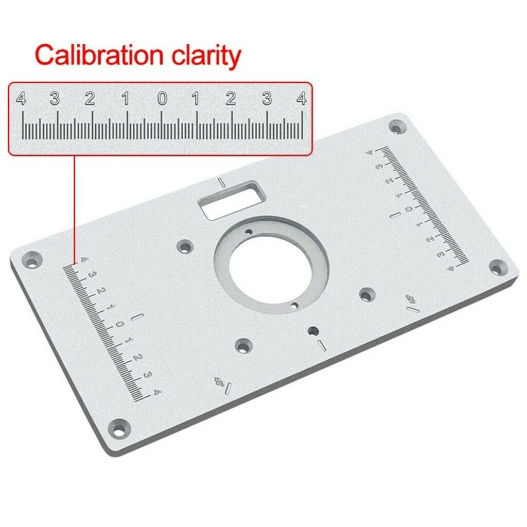 Aluminum Router Table Insert Plate Woodworking DIY Router w/Insert Rings Screws