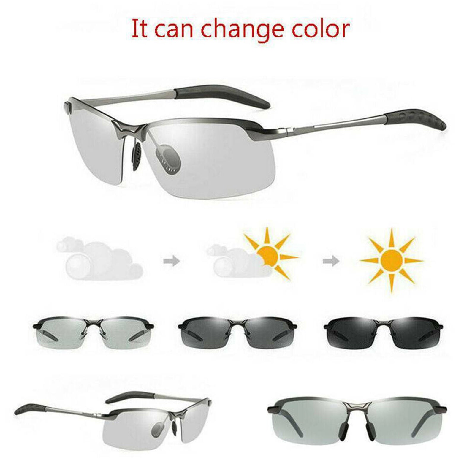 Photochromic Men Sunglasses Glasses Len Goggles Outdoor Sports Driving