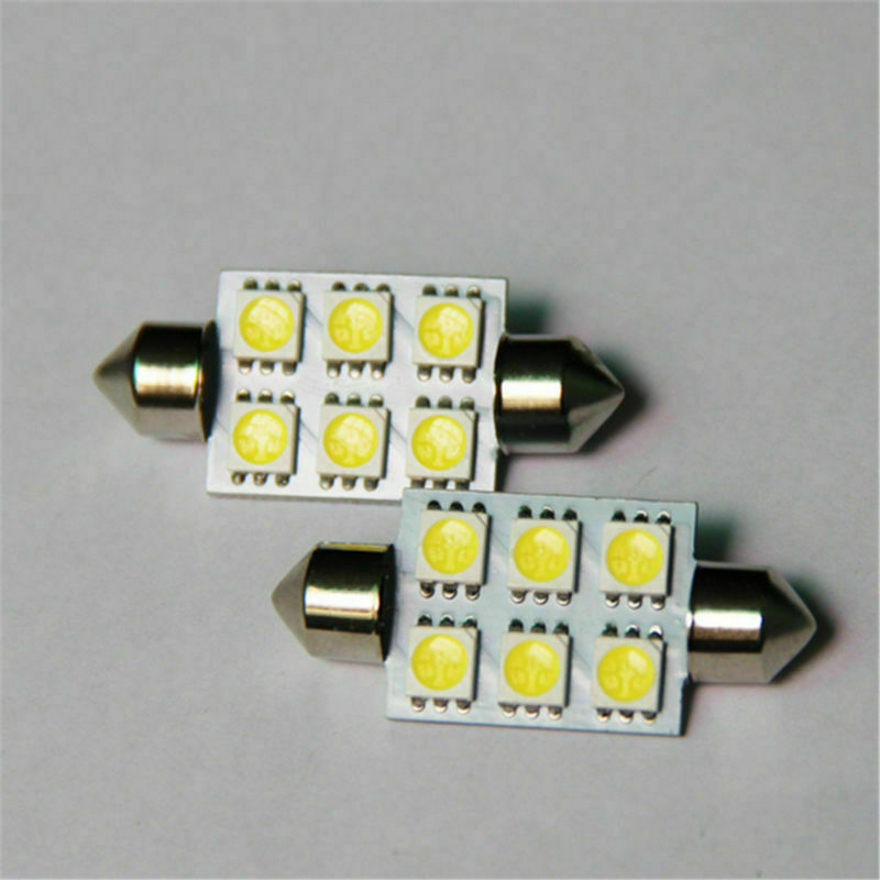 5X Dome White 39mm 5050 6SMD Festoon Interior Car Auto Led Light Lamp Bulb 12V
