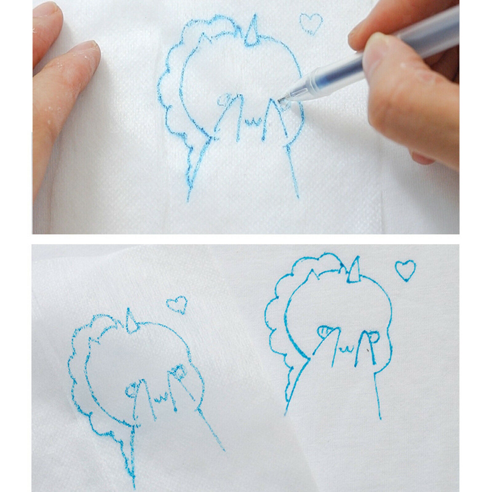 5 Sheets 20x20" Water Soluble Embroidery Stabilizer Tracing Paper with Pens