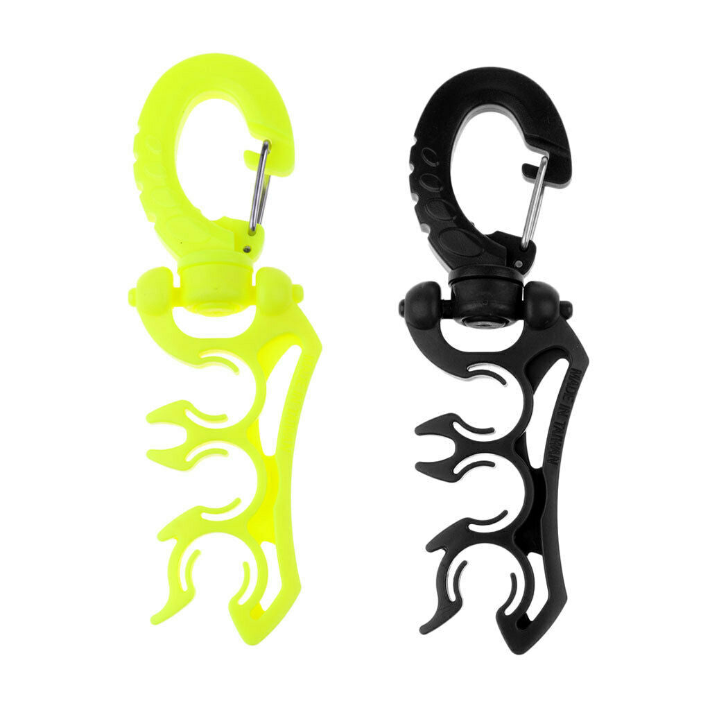 Lot 2 Scuba Diving Diver Snorkel BC Hose Clip Holder for 3 Hose/Regulator/Gauge