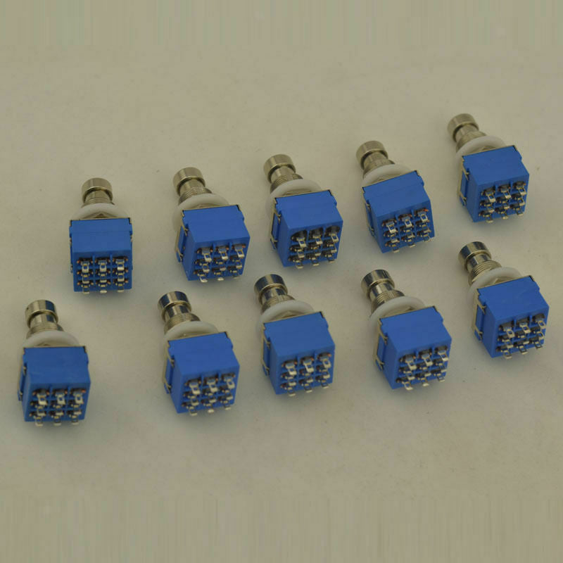 10pcs 9-pin Electric Bass Guitar Effects Stomp Switch Footswitch Blue