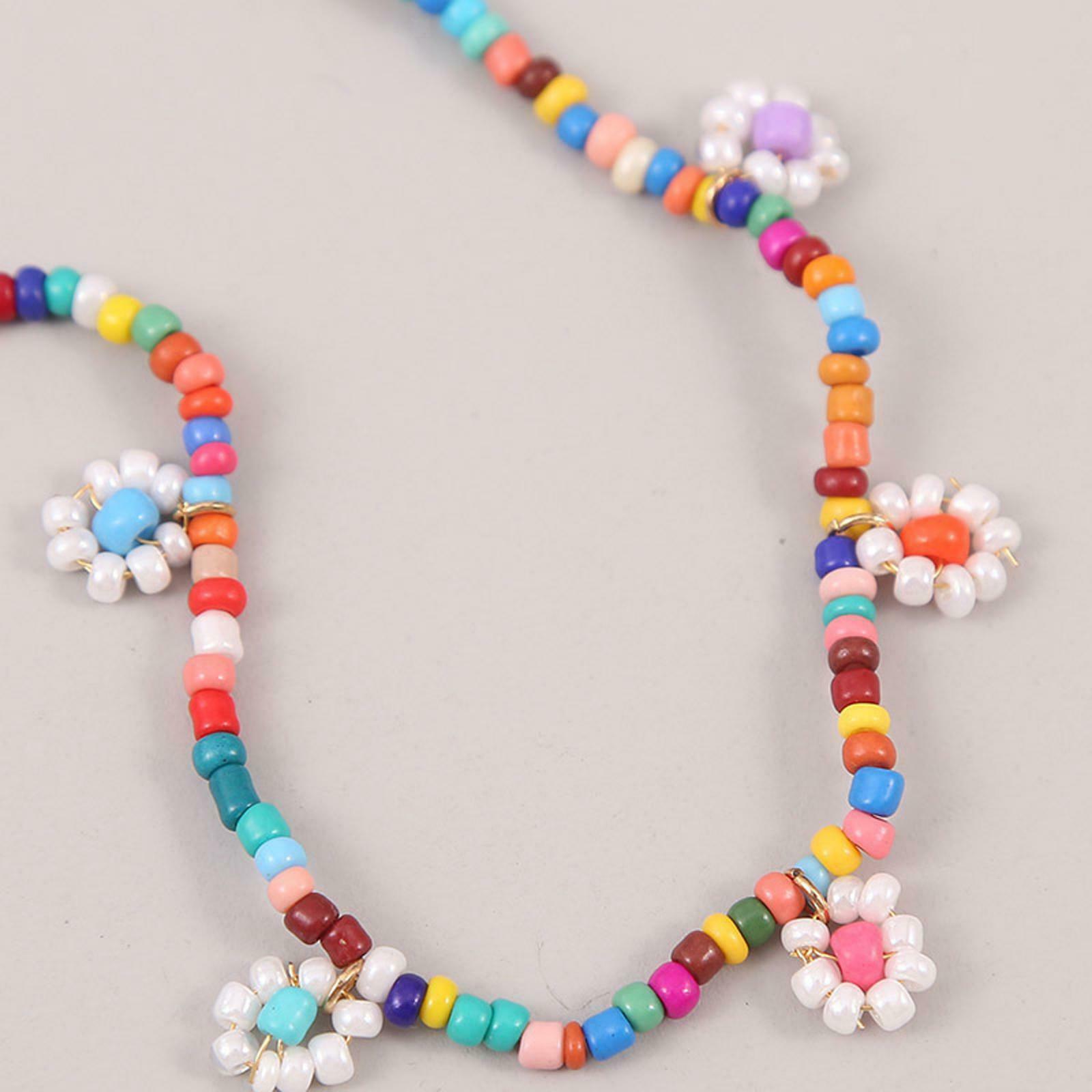Female Trendy Beads Flower Long Necklace Beach Handmade Choker Accessory