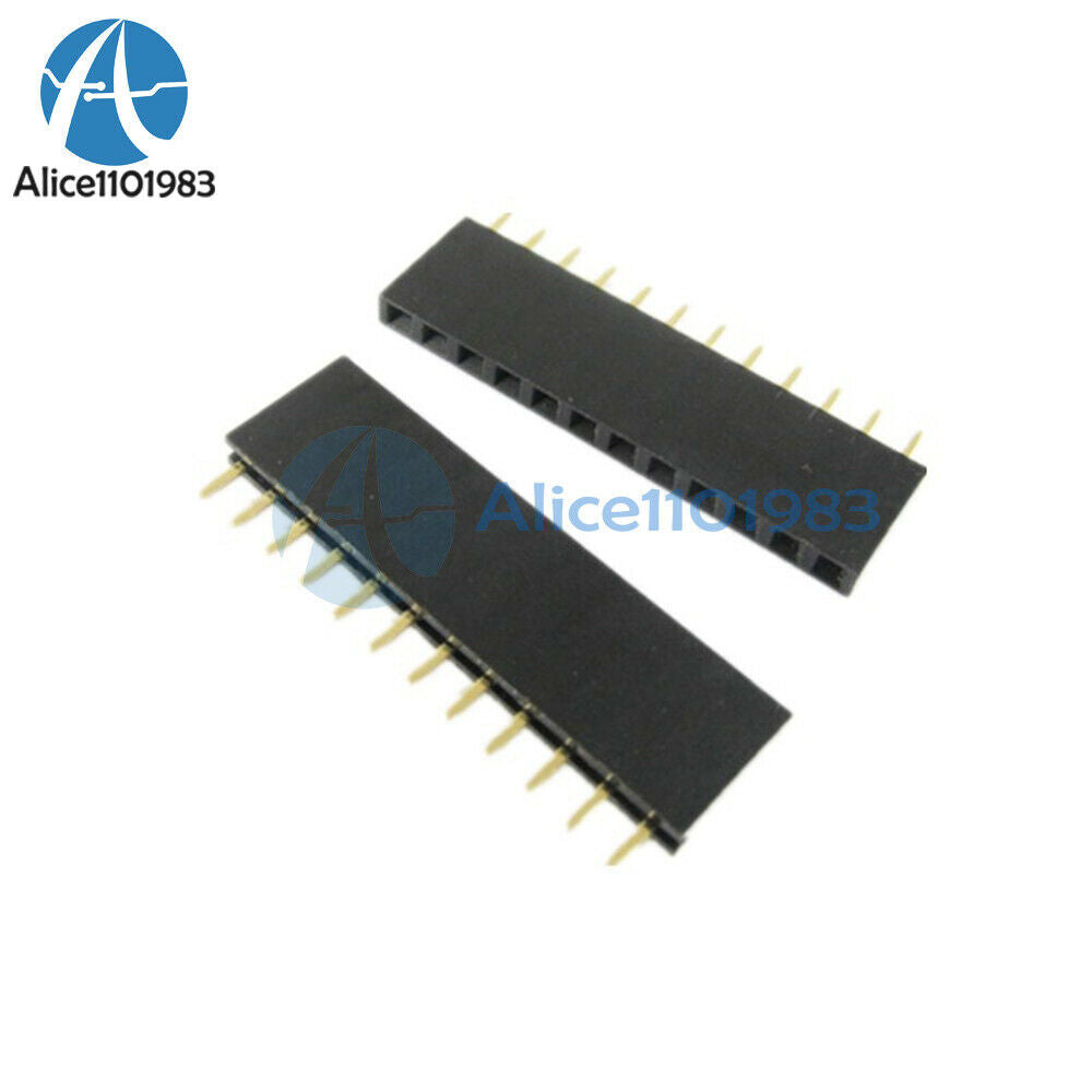100PCS 2.54mm Pitch 12Pin 12P Female Single Row Straight Header Strip PH: 8.5mm