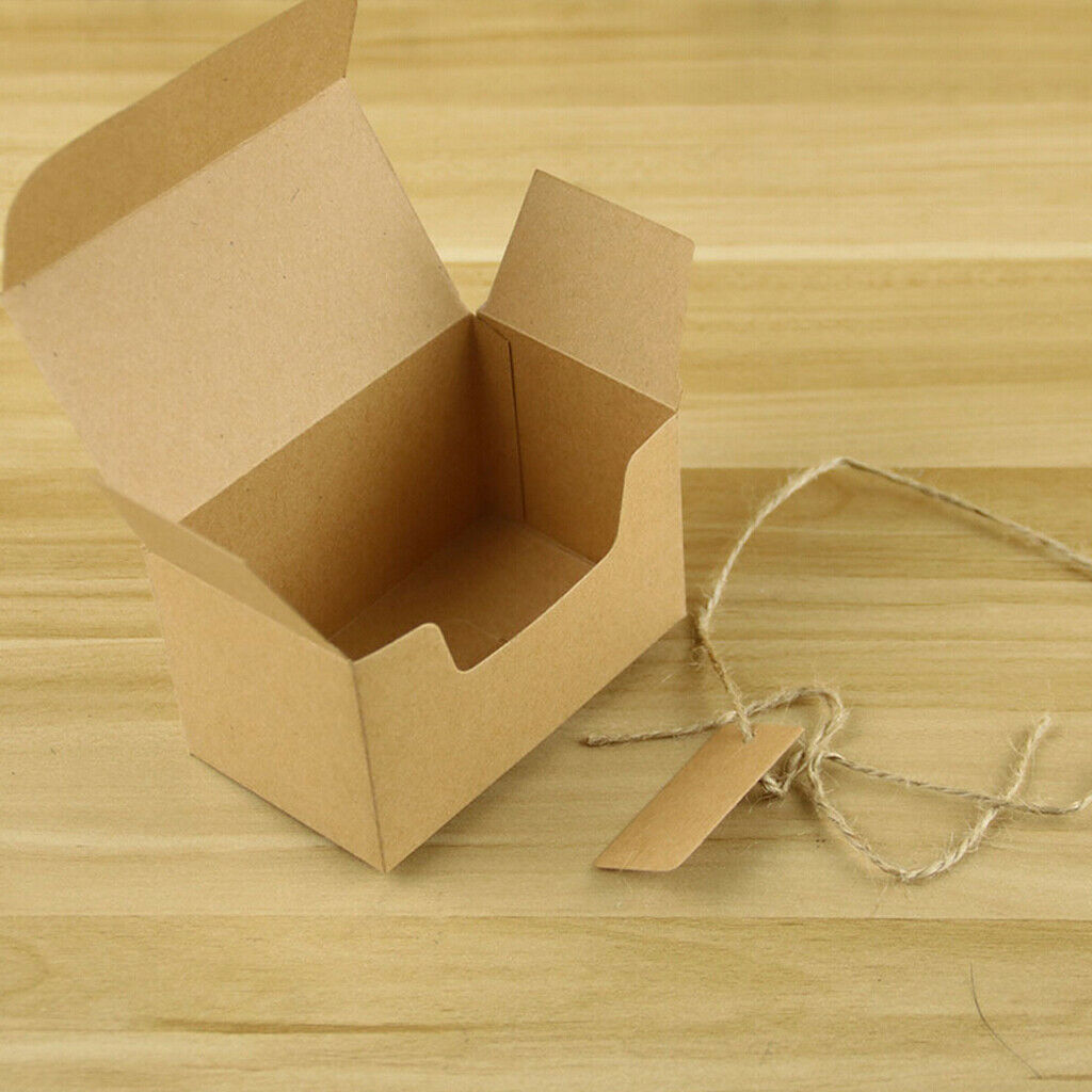 50x Kraft Rustic Sweet Candy Gift Boxes  Rope Tags Wedding Party Favors