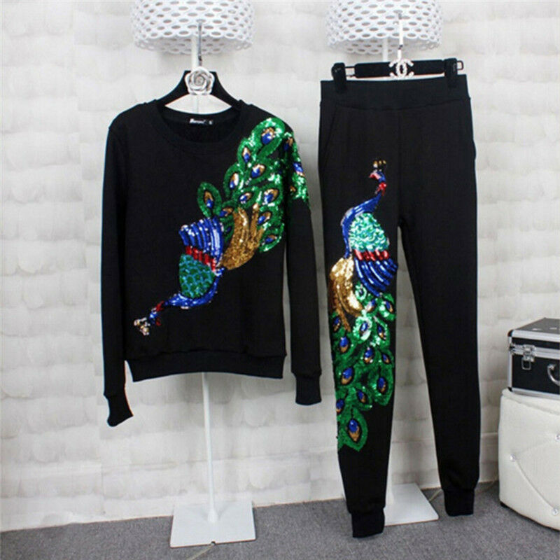 Women Sequin Peacock Embroidery Applique Patch Sew On Clothes Accessory.l8