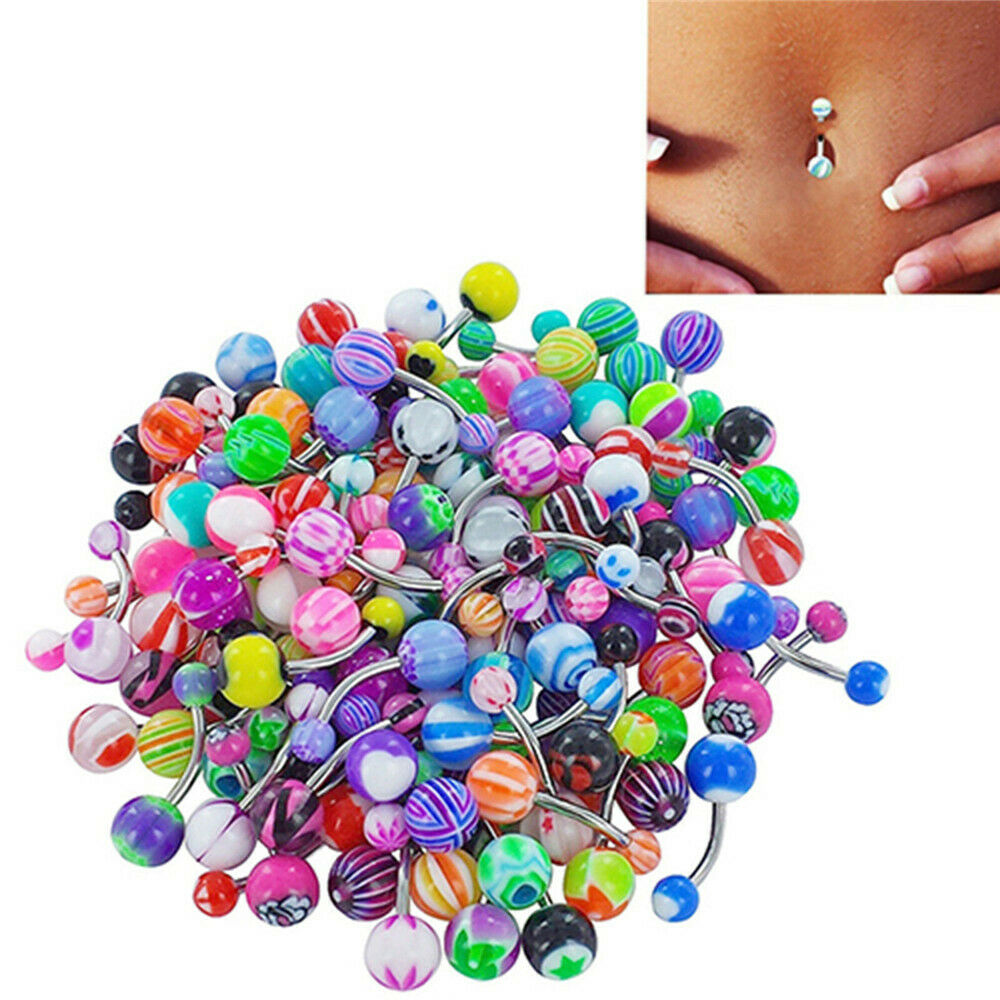 30PCS/Set MULTI-PACK OF MIXED STYLE BELLY BARS / NAVEL RINGS PIERCINGS Jewelery