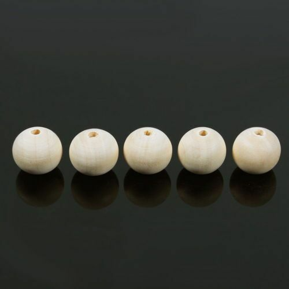 25pcs Bulk 20mm Round Unfinished Wood Beads  Craft