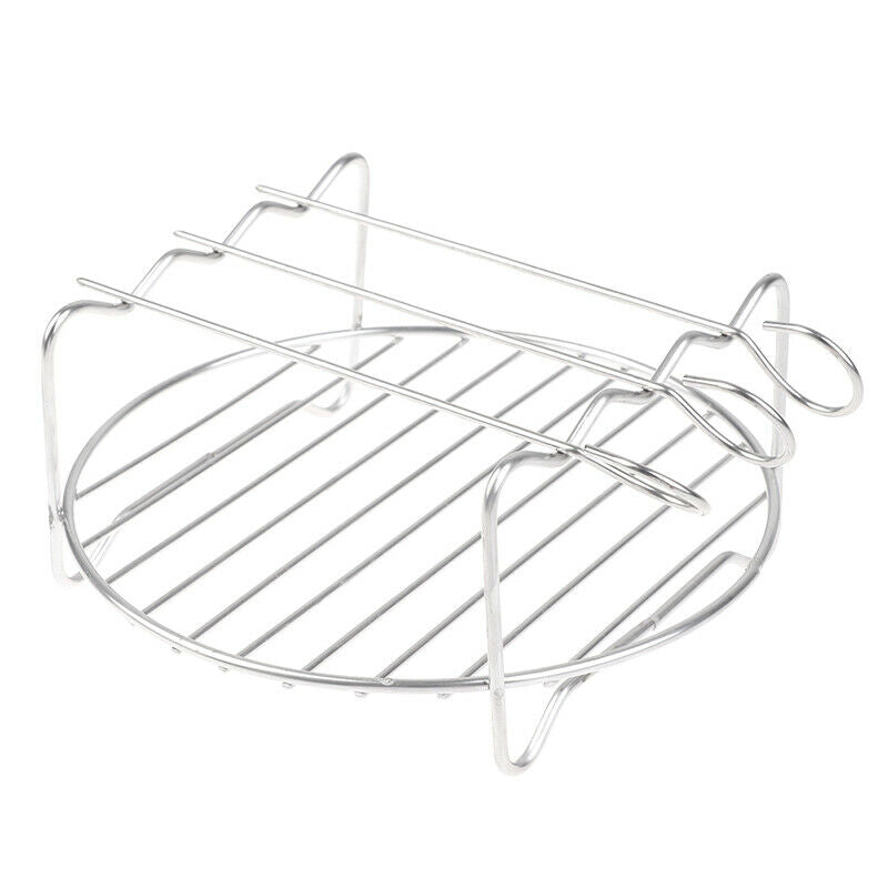 Baking Tray Skewers Air Fryer Stainless Steel Holder BBQ Rack Double-de.l8