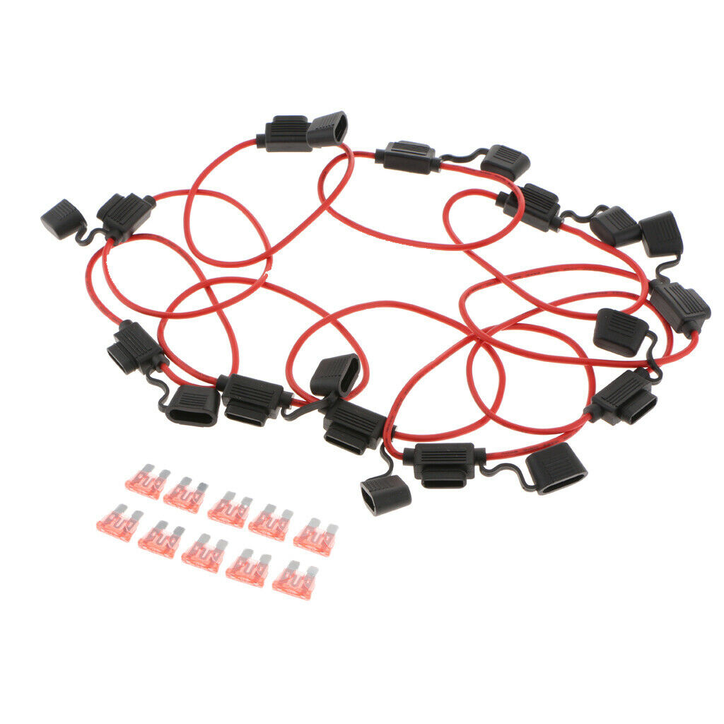10 Pack - ATC/ATO 12 Gauge 40 AMP In-Line Fuse Holder