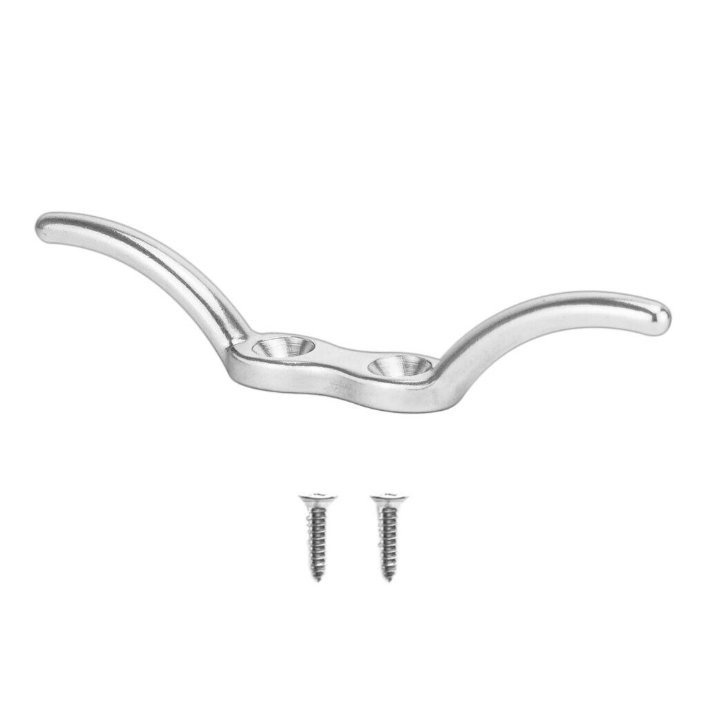 2 pieces Polished Stainless Steel Flagpole Cleat 4" Boat Mooring Accessories