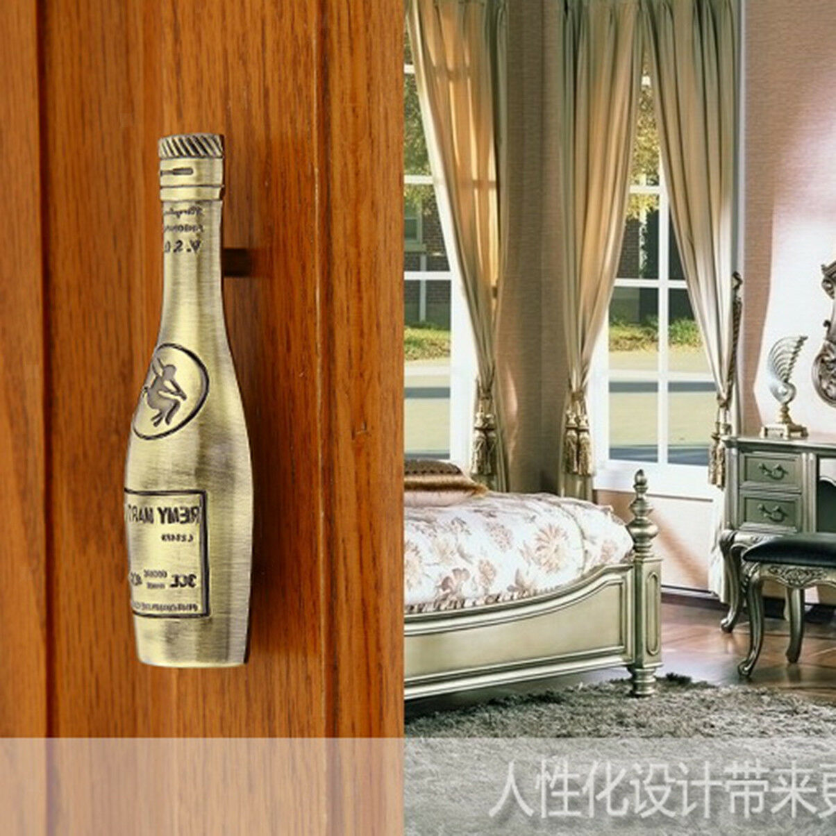 Bronze Wine Bottle Cabinet Door Drawer Cupboard Closet Handle Pull Knob DIY