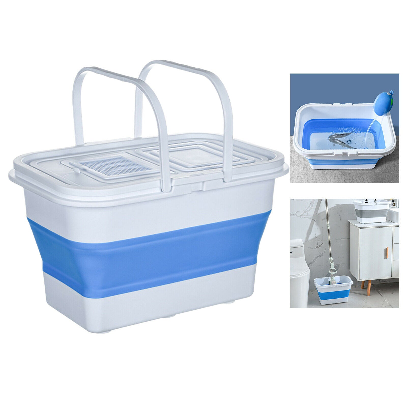 Portable Washing Bucket Carrier Pail for Outdoor Car Wash Cleaning Supplies