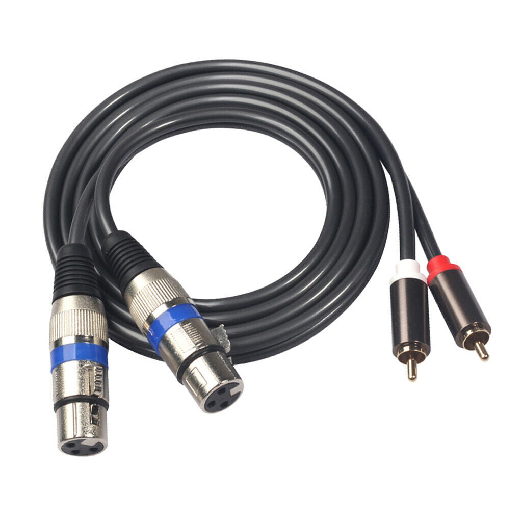 2X 2 Packs Pro Black Micophone Headphones RCA Male to XLR Cable Connector