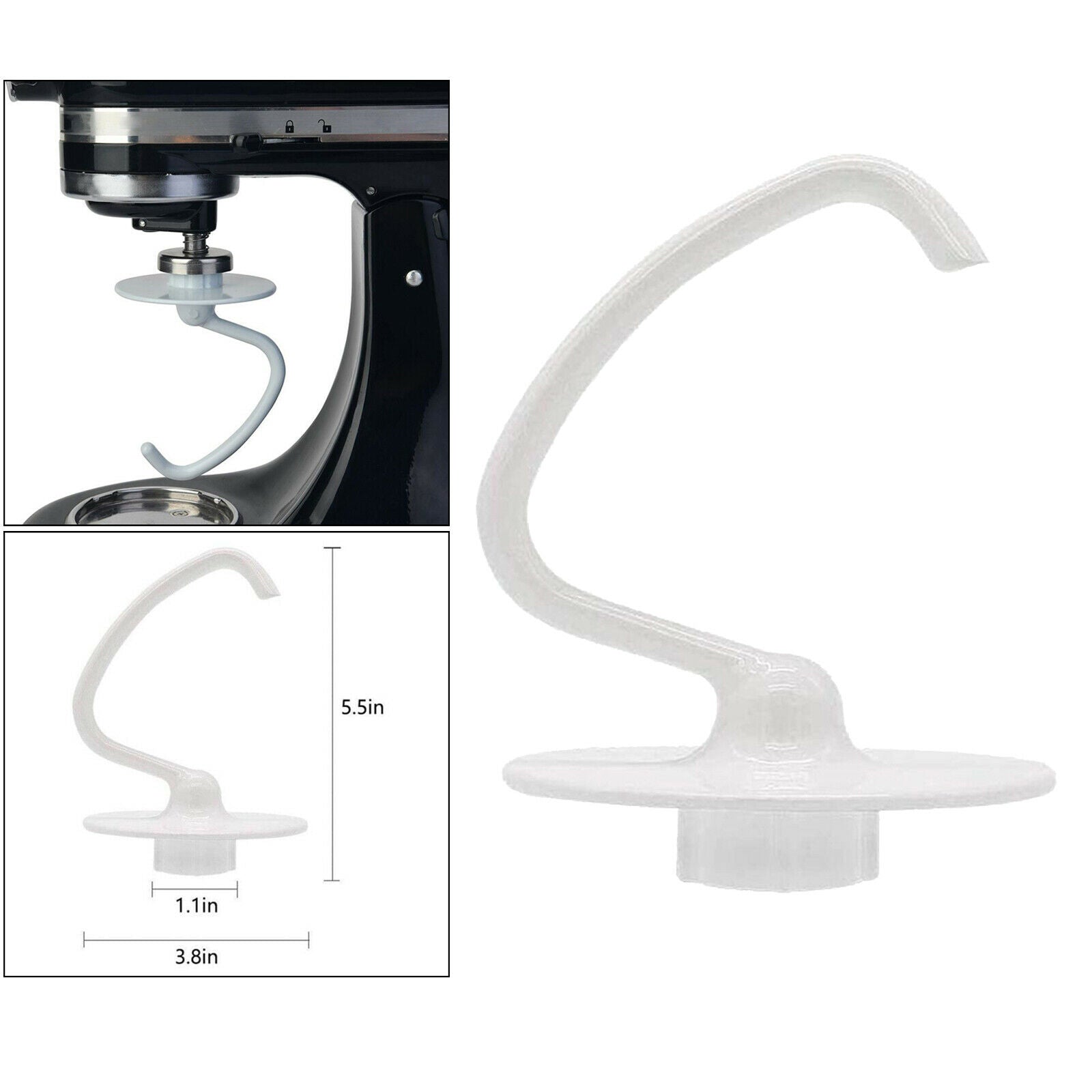 Aluminum K45DH C Dough Hook Attachment for  KSM50P KSMC50S KPM50