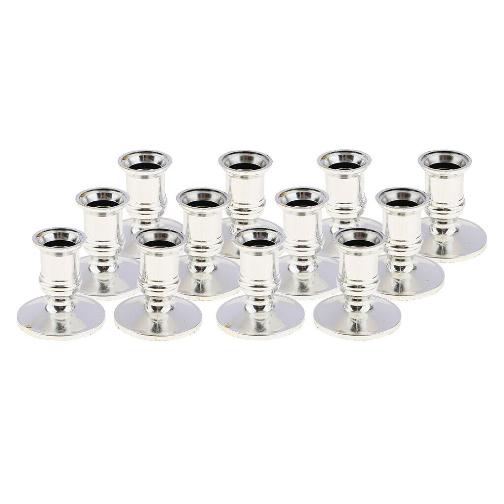 12Pcs Electronic Candle Base Taper Candle Holder Plastic for Dating Votive