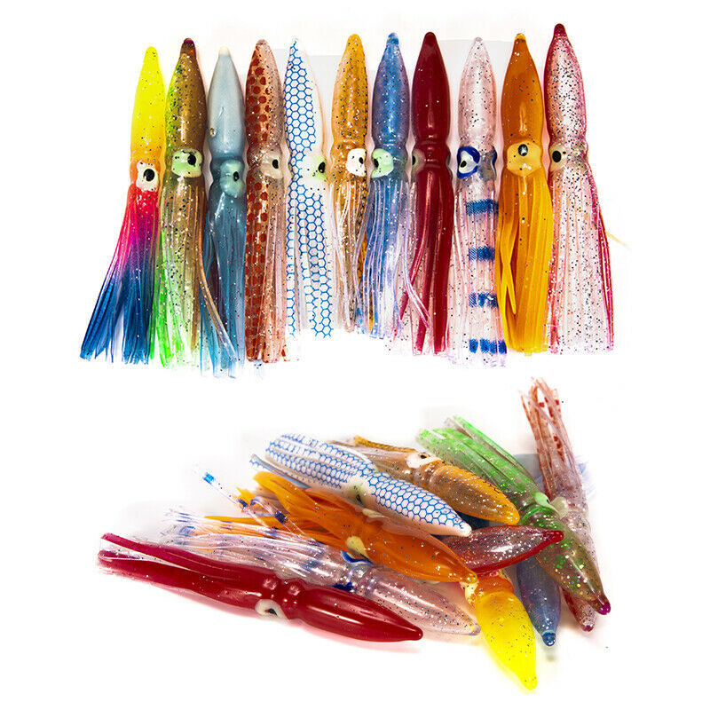 10pcs 8cm Soft Lure Squid Artificial Bait Lures Octopus Tuna Sailfish Ba*AU BU
