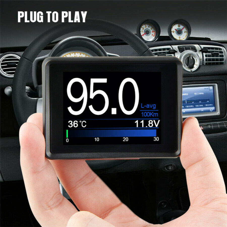 Speedometer Fuel Computer Display Consumption Meter Temperature Gauge Car OBD2
