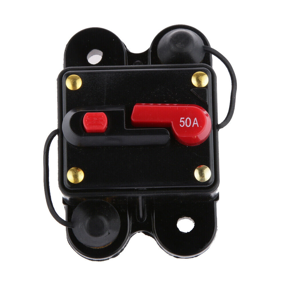 Manual Reset Breaker Car Stereo Tester Reset Switch Fuse Holder, 50A