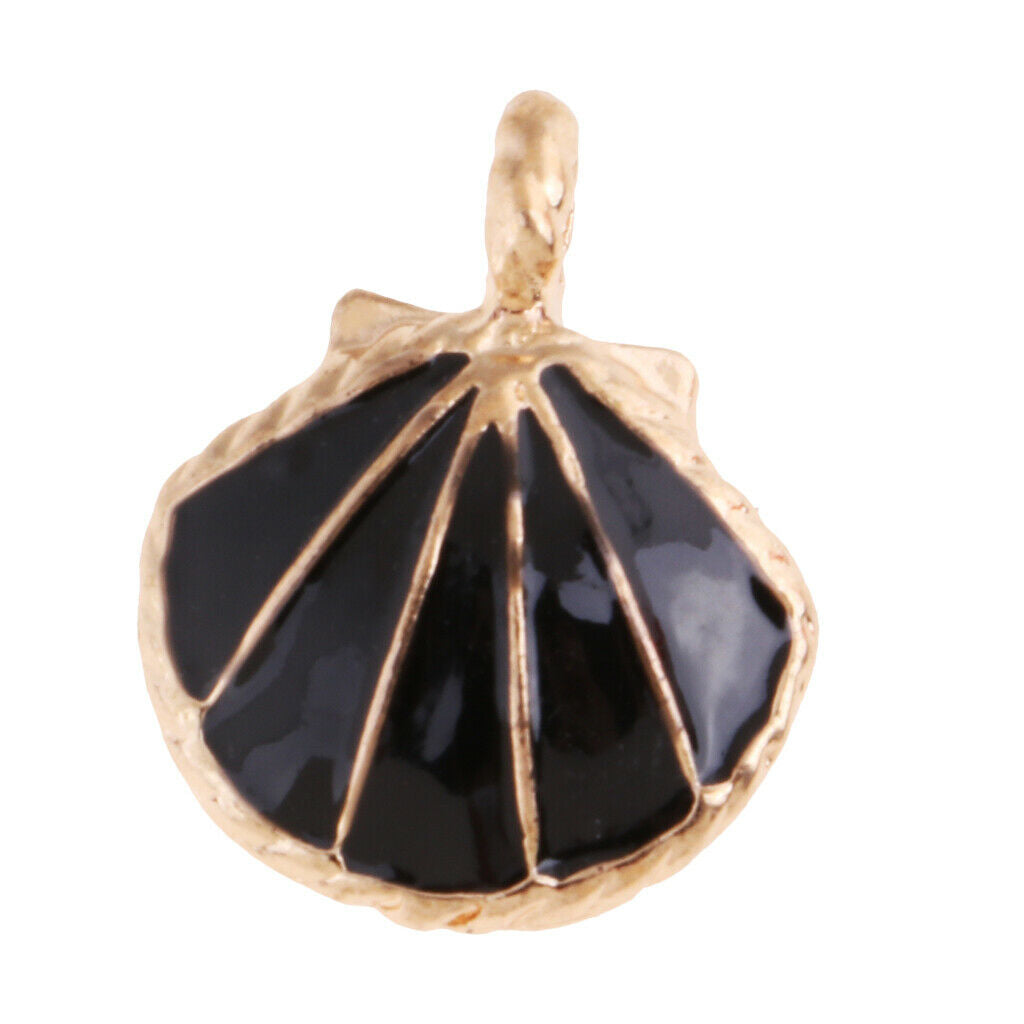 5PCS/Lot Alloy Shell Mobile Necklace Pendant Jewelry DIY Decor Black