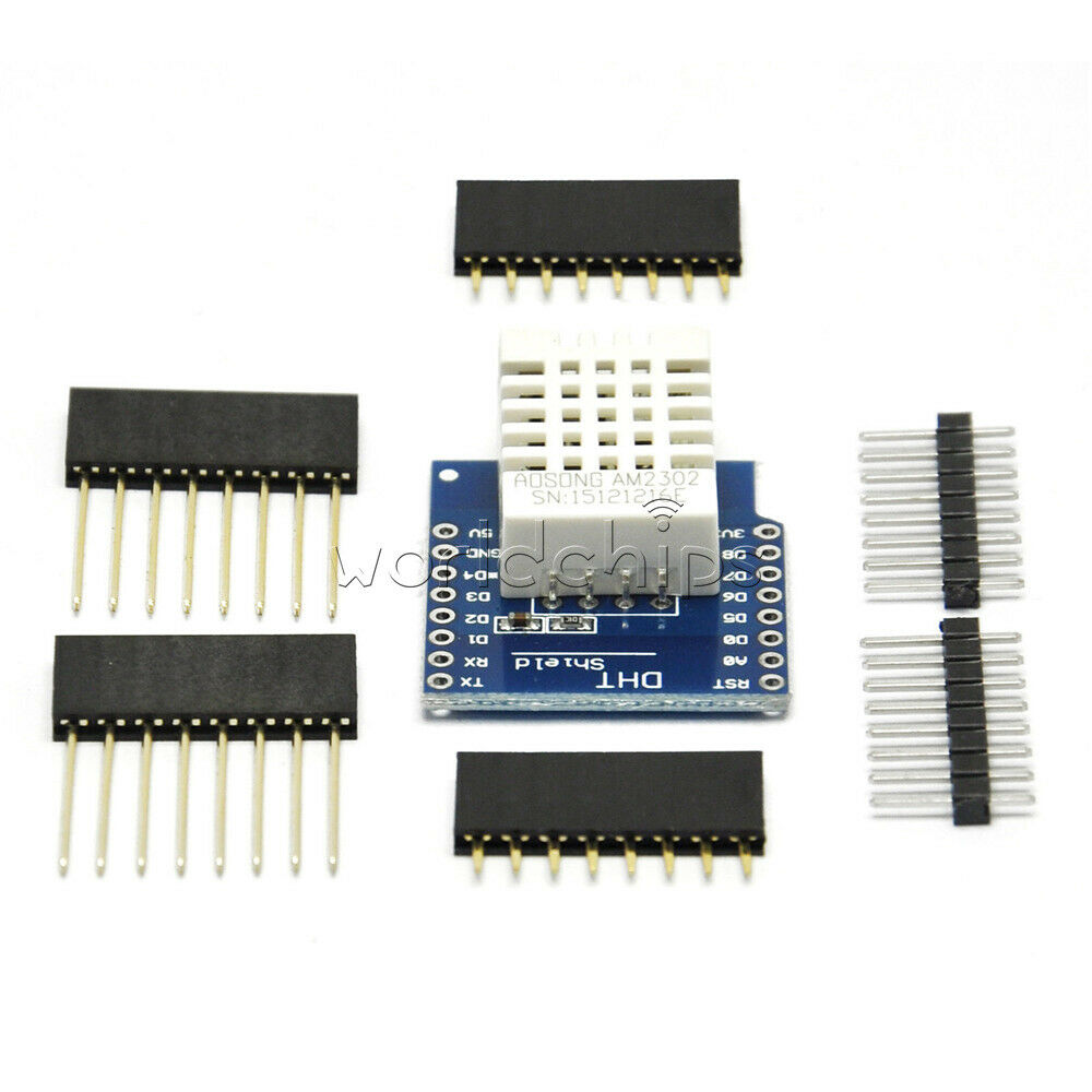 D1 Mini DHT22 AM2302 Shield Board Sensor Temperature  Humidity Module Pin header