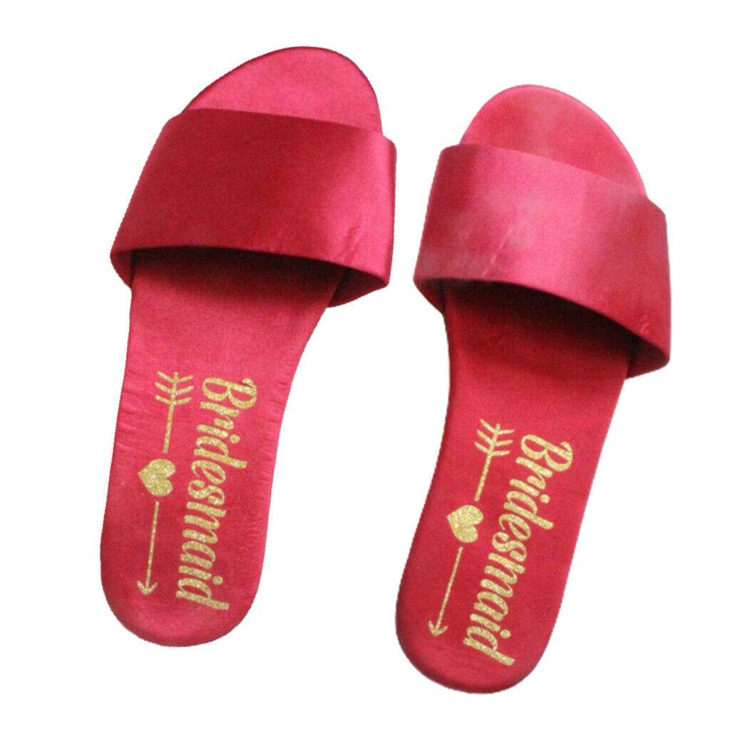 Open Toe Wedding Slippers Bride Bridesmaid Party Favor Red EUR 39