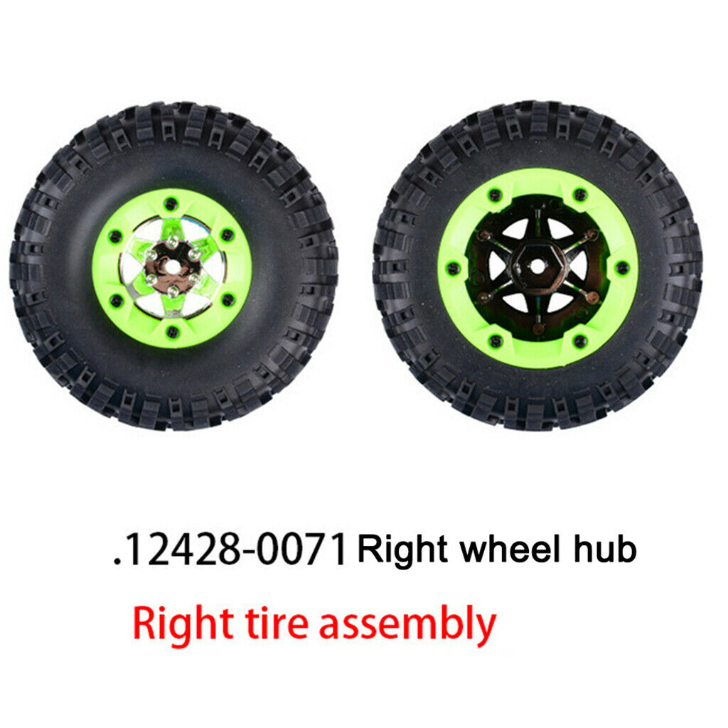 2X RC Car 95mm Right Rubber Tyres Set Fit for WLtoys 12428 1/12 RC Car Accs