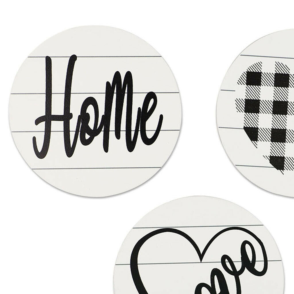 3Pcs 5'' Wooden Wall Sign Bedroom Rustic Hanging Decoration Bar Wall Arts