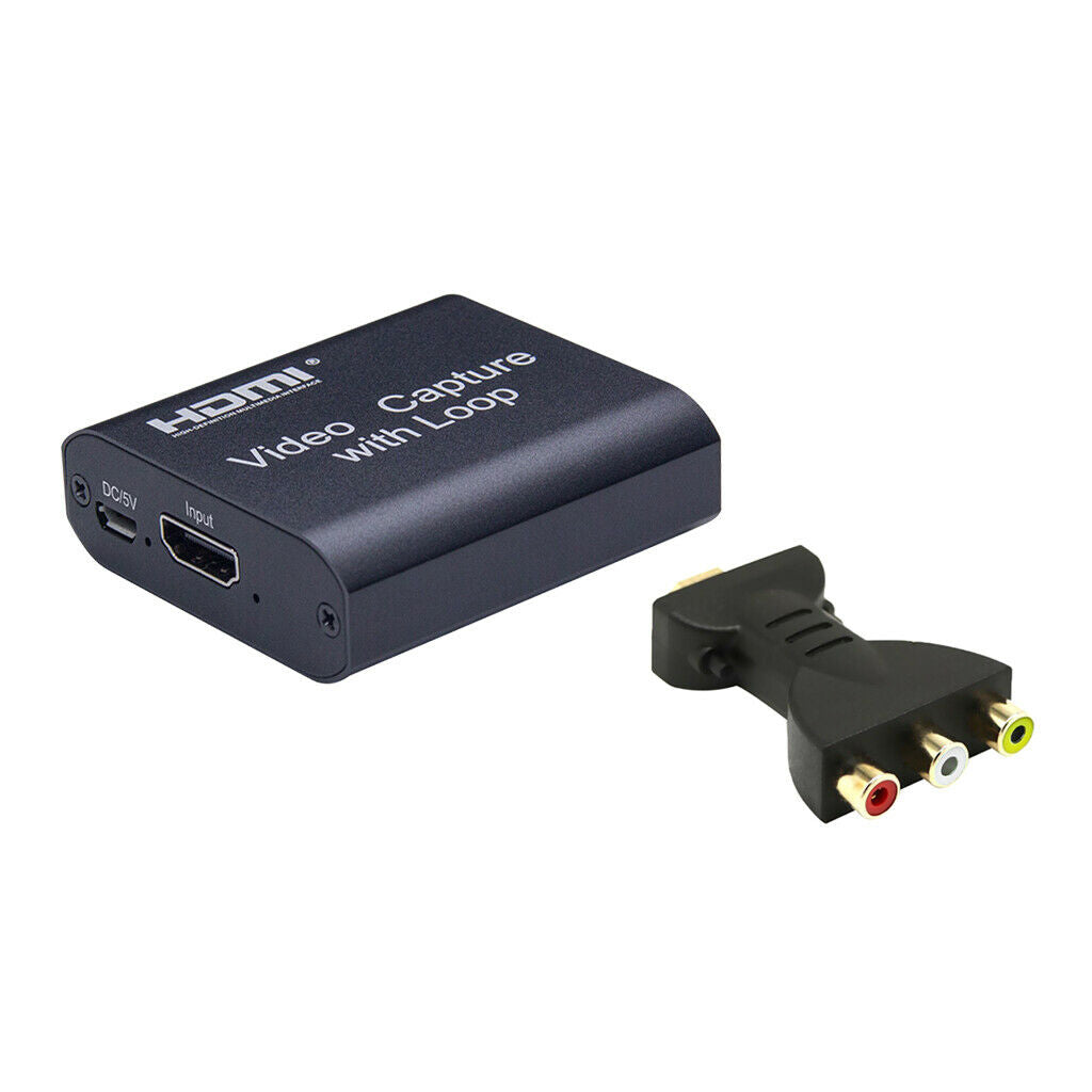 1080P HDMI USB 2.0 Video Capture Card + HDMI to 3 RCA AV Converter Adapter