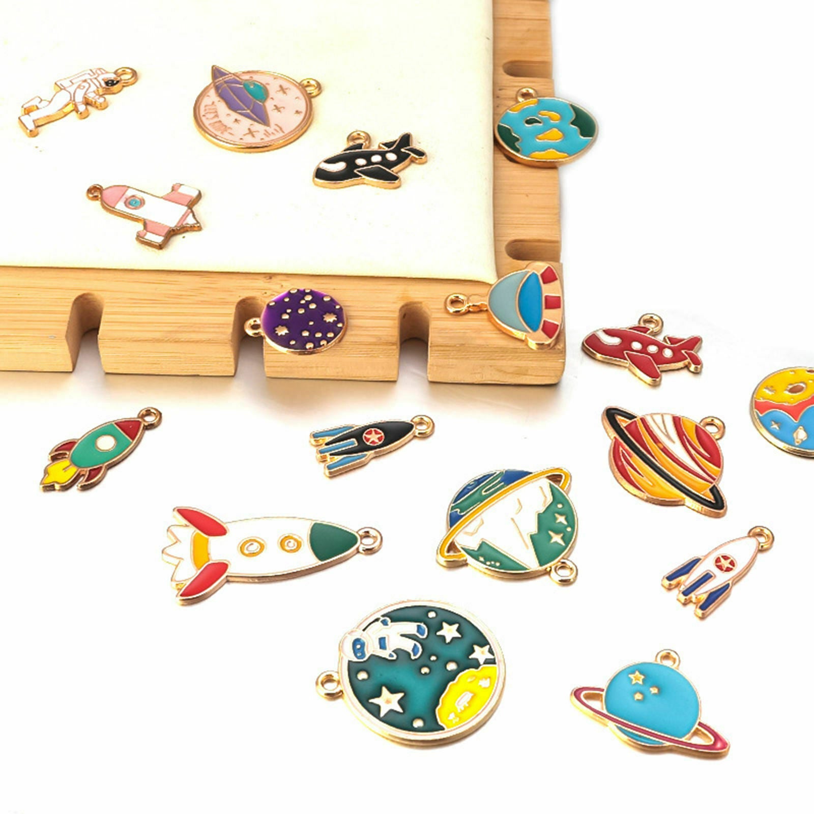 20 Pieces Alloy Cute Charms Space Styles Pendants for Earring Jewelry Making