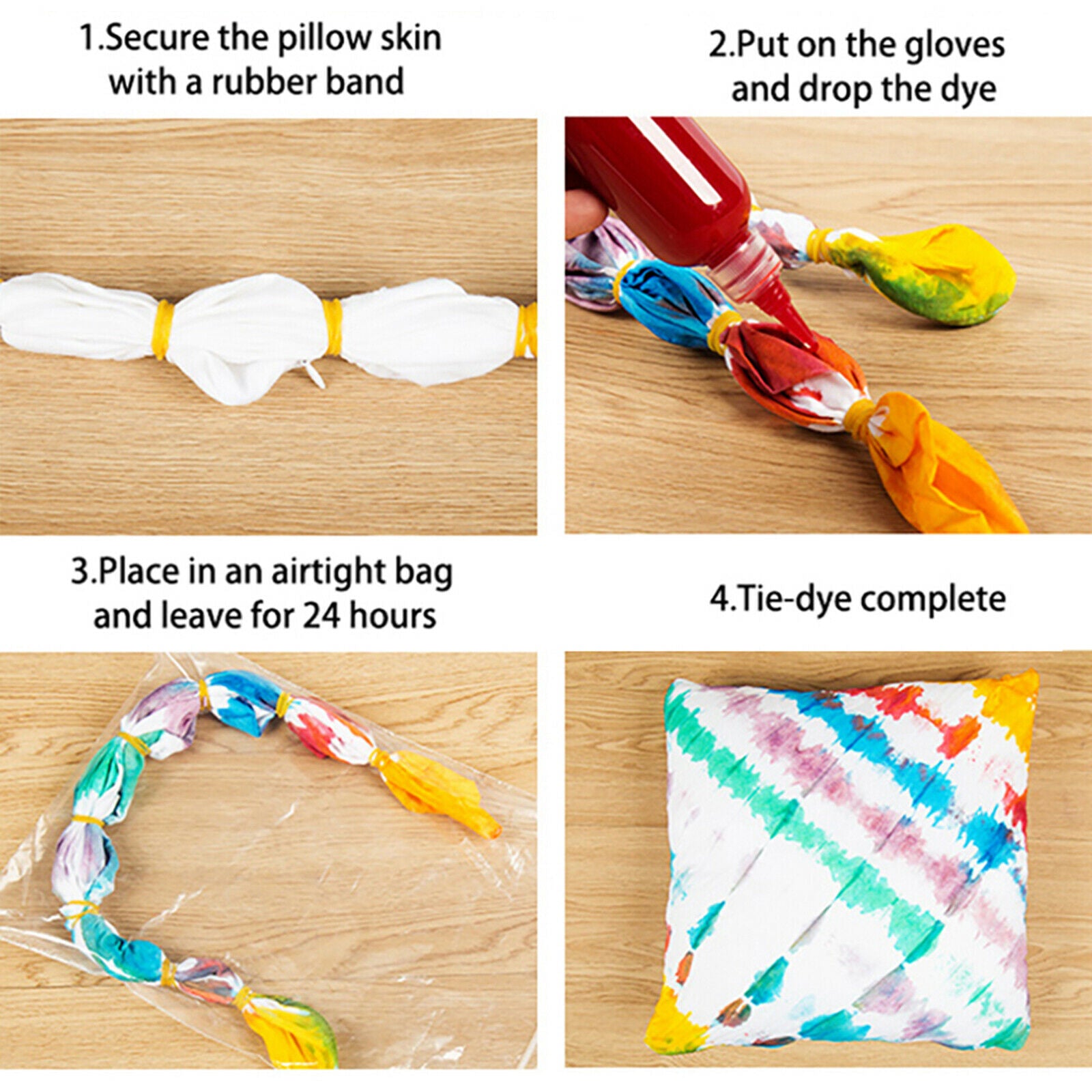 Tie Dye Kit DIY Vibrant Fabric Dye Kits Non-Toxic Dyeing T-Shirts Socks