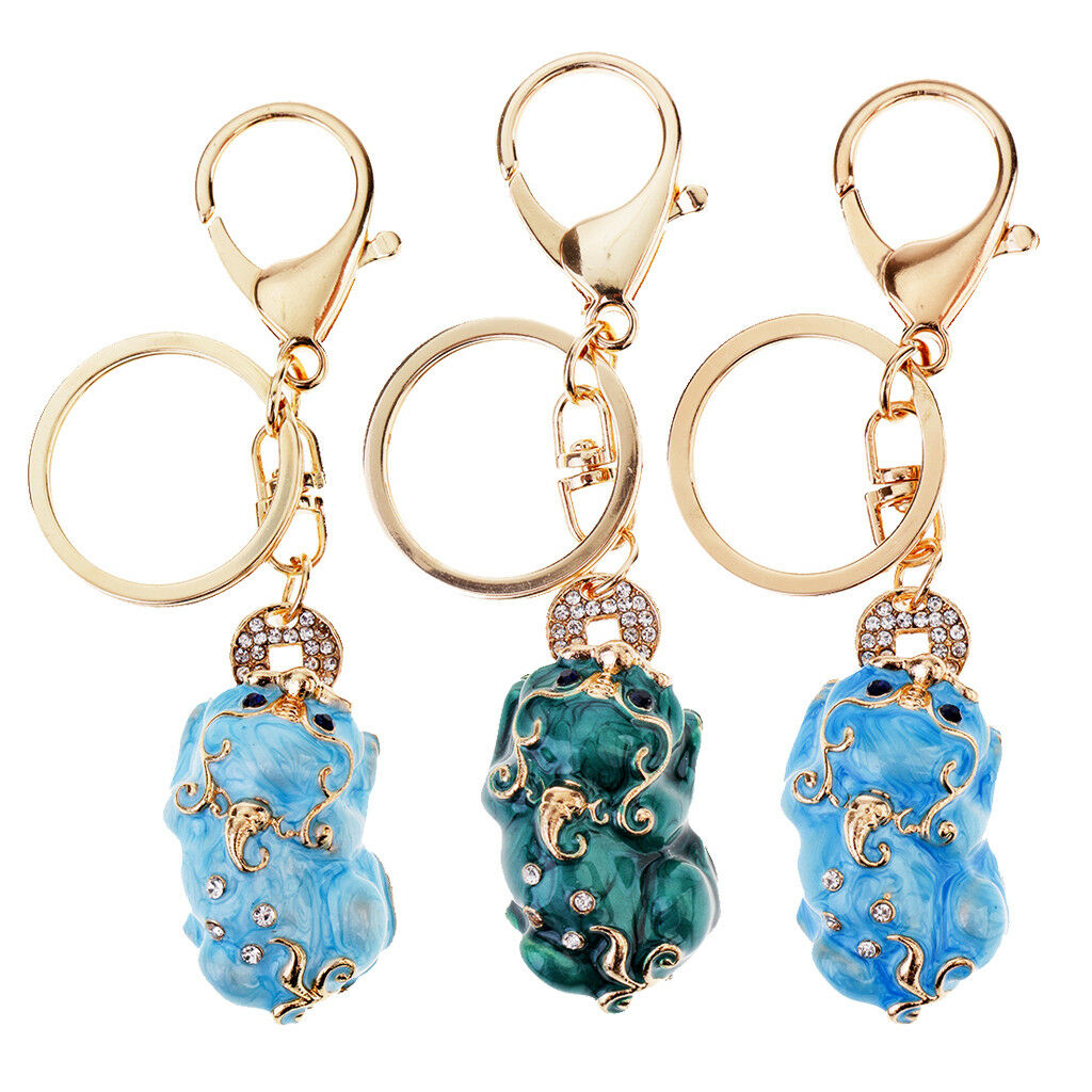Feng Shui Pi Xiu Keychains Keyrings Bring Wealth Lucky Car Key Ring Gifts #1
