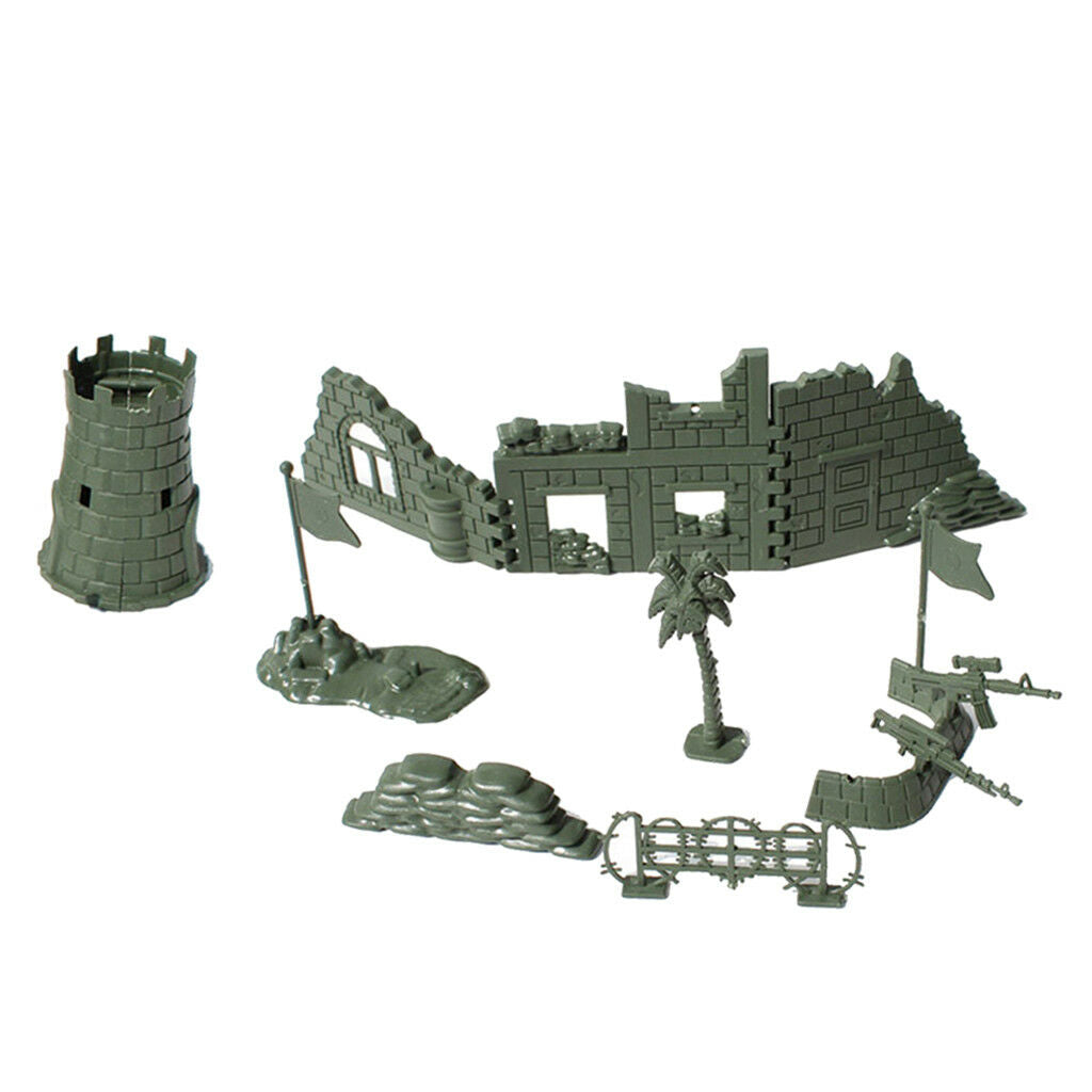 Plastic   Base Playset Blockhouse Blindage Army Soldier Battle Toys