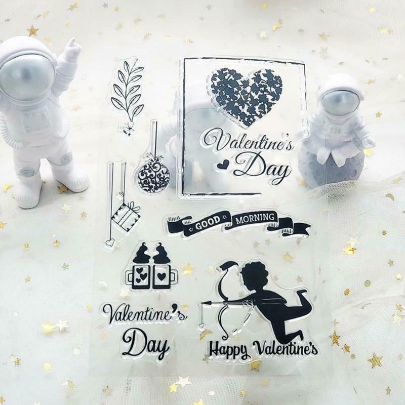 Happy Valentine's Day Silicone Clear Seal Stamp DIY Scrapbooking Embossing Photo