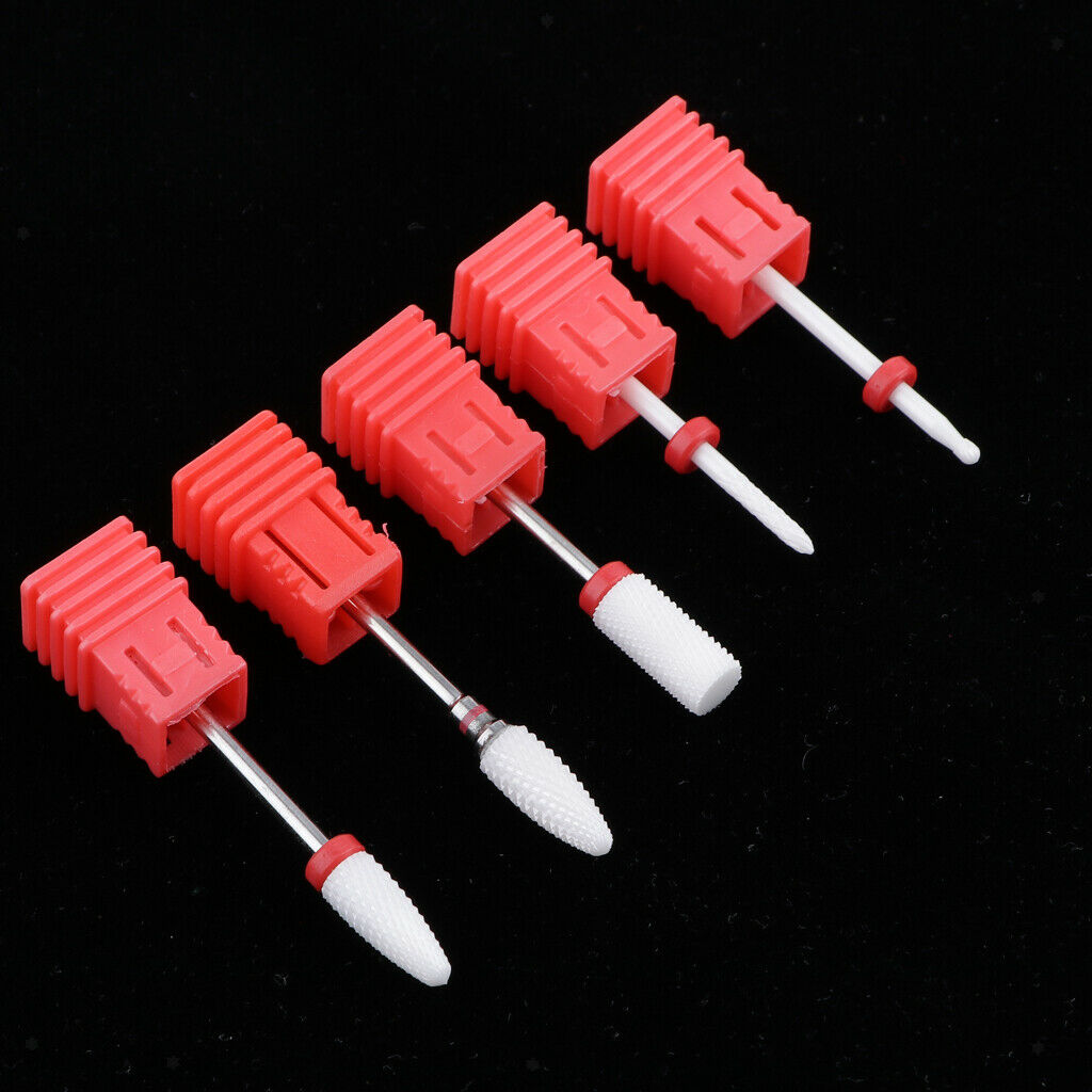 5x Ceramic Nail Drill Bits Set 3/32 "Sanding Polishing Bit