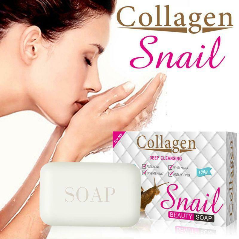 100g Snail Essence Soap Collagen Eliminates Wrinkles Remove Acne Scar Whitening