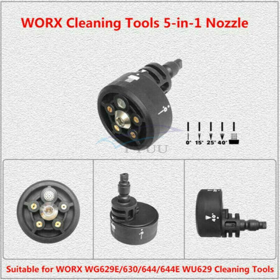 1 Piece 5-in-1 Multi-functional Nozzle For WORX Hydroshot WG629E Cleaning Tools