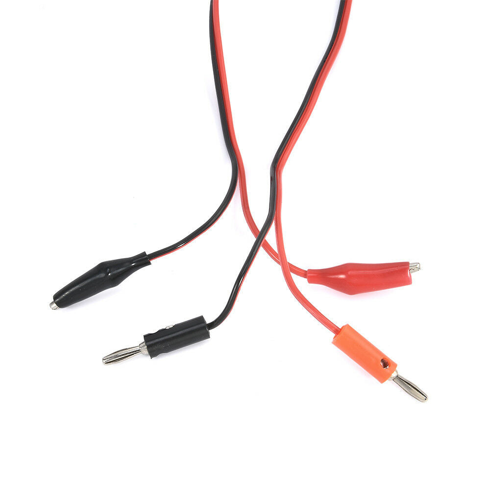 1X Red Alligator Test Hook Lead Clip To Banana Plug Probe Cable 1M 3.28ft Wires